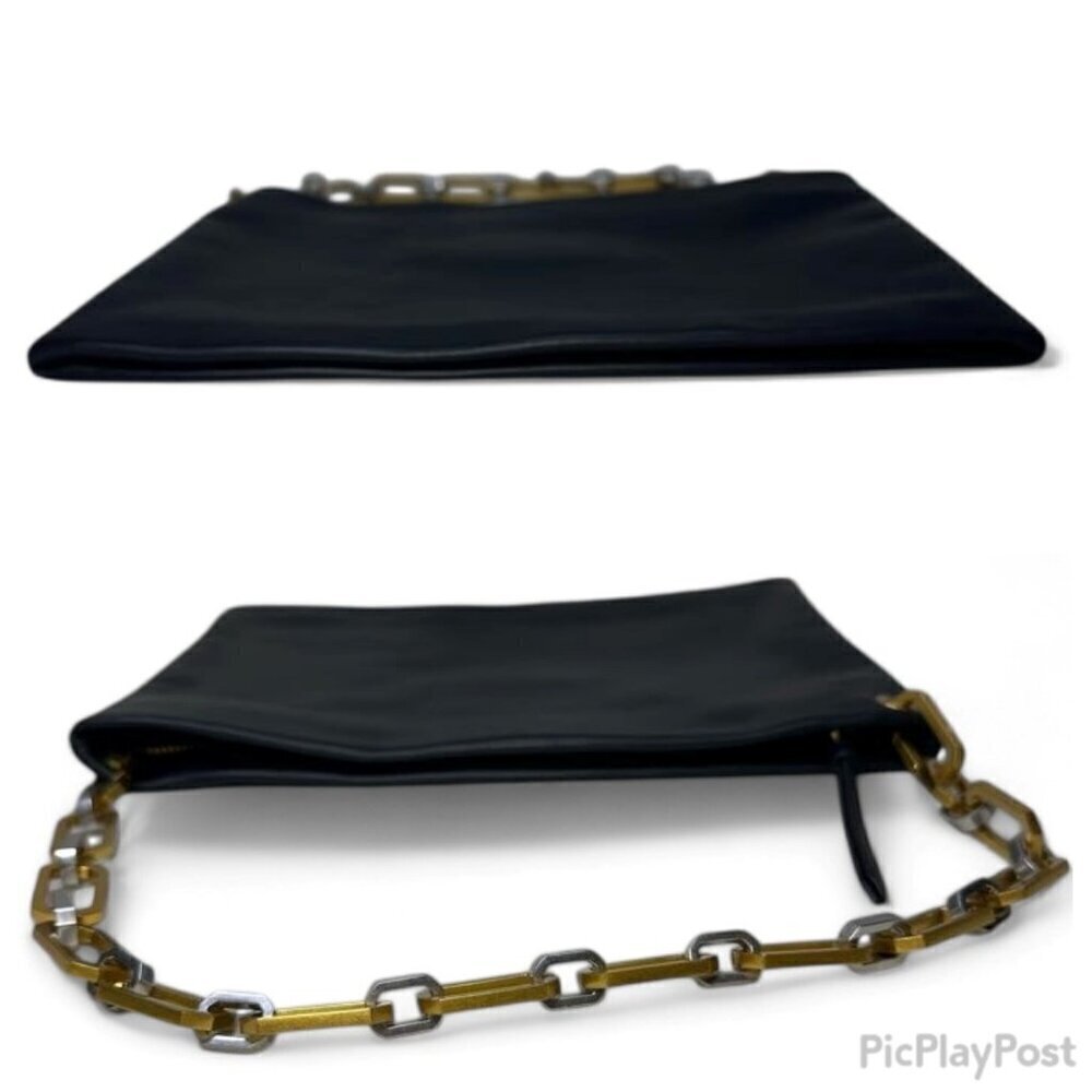 ALL SAINTS Bettina Leather Chain Shoulder Bag Black NWOT - Picture 15 of 16